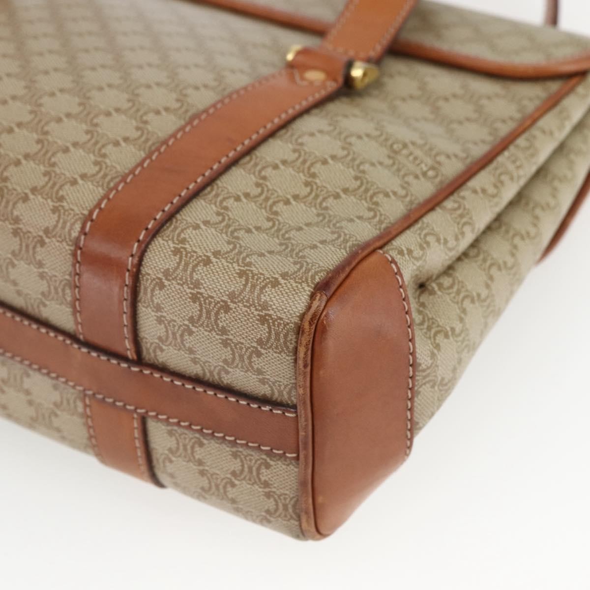 Celine Vintage Macadam Canvas And Leather Beige Canvas Handbag (Pre-Owned)