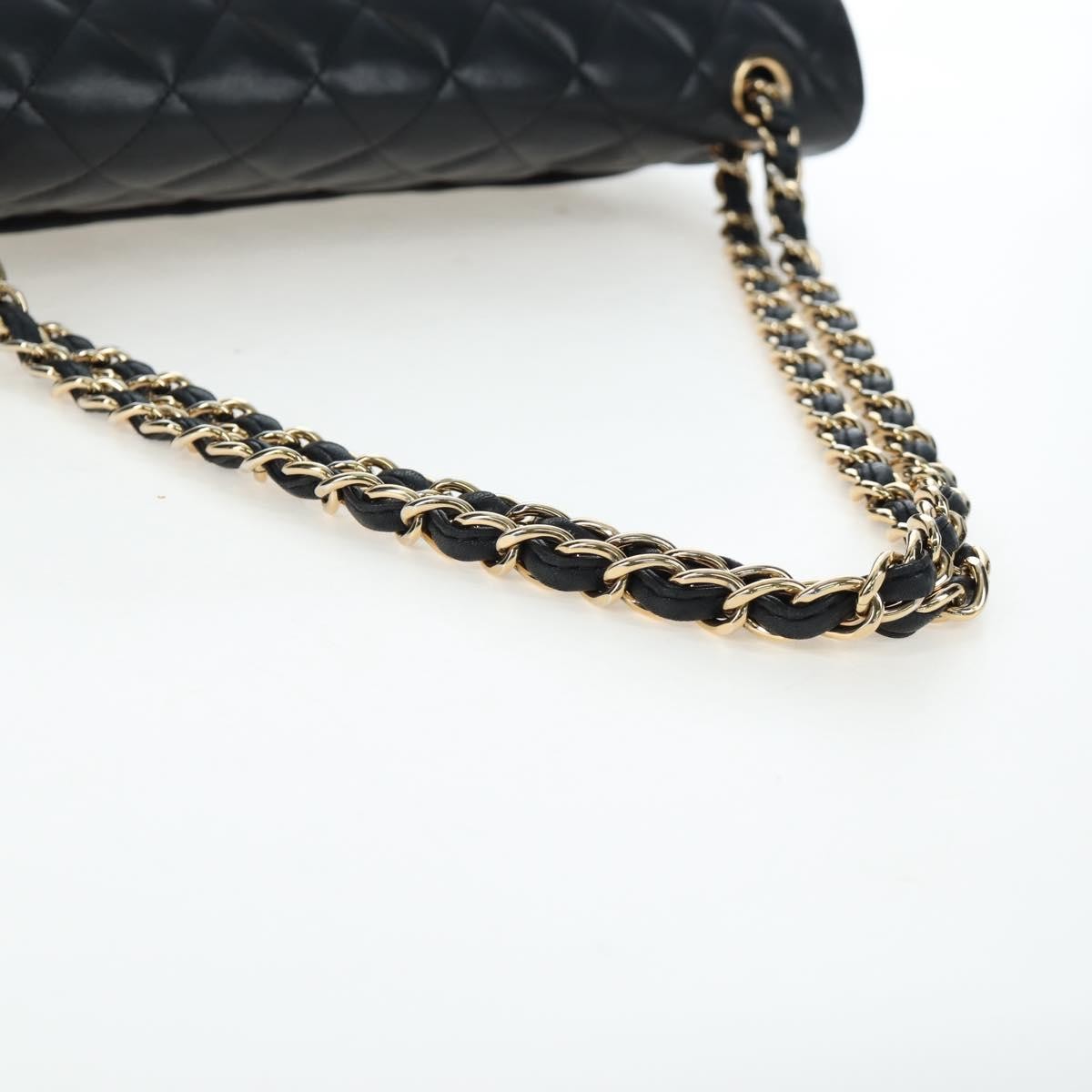 Chanel Classic Timeless Double Flap Quilted Caviar Black Leather Handbag (Pre-Owned)