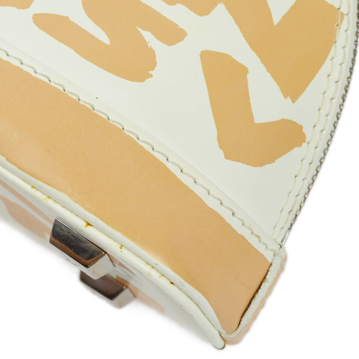 Louis Vuitton Alma Limited Edition Graffiti Leather Beige Leather Handbag (Pre-Owned)
