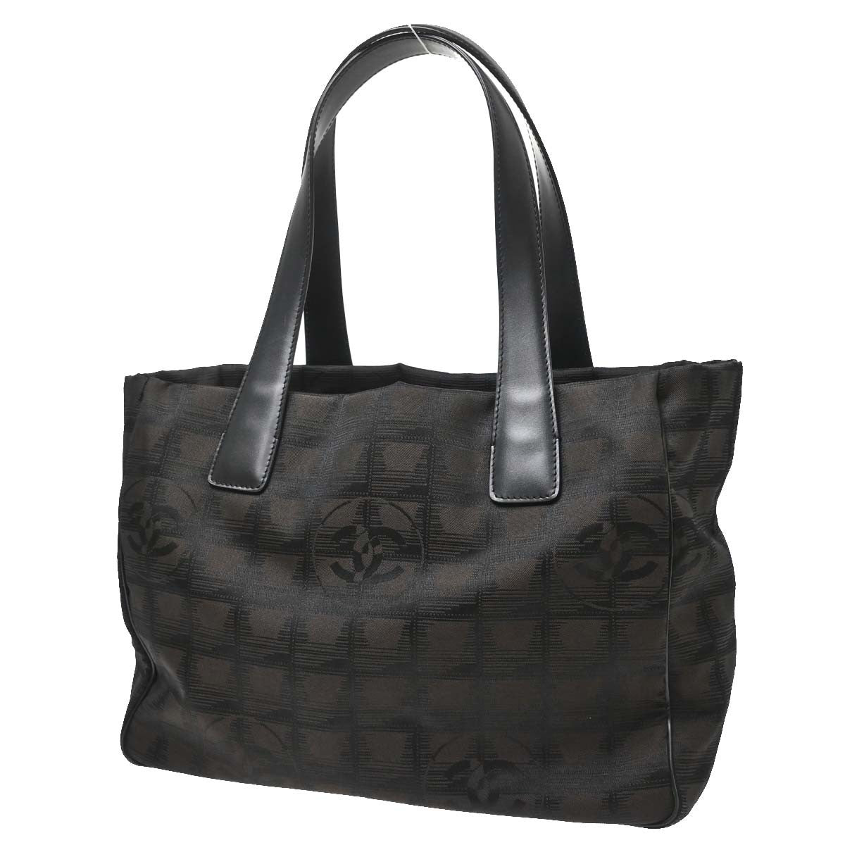 Chanel Travel Line Nylon Brown Nylon Tote Bag Bag (Pre-Owned)