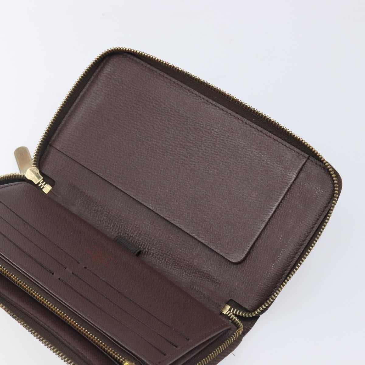 Louis Vuitton Zippy Organizer Damier Brown Canvas Wallets Accessory (Pre-Owned)