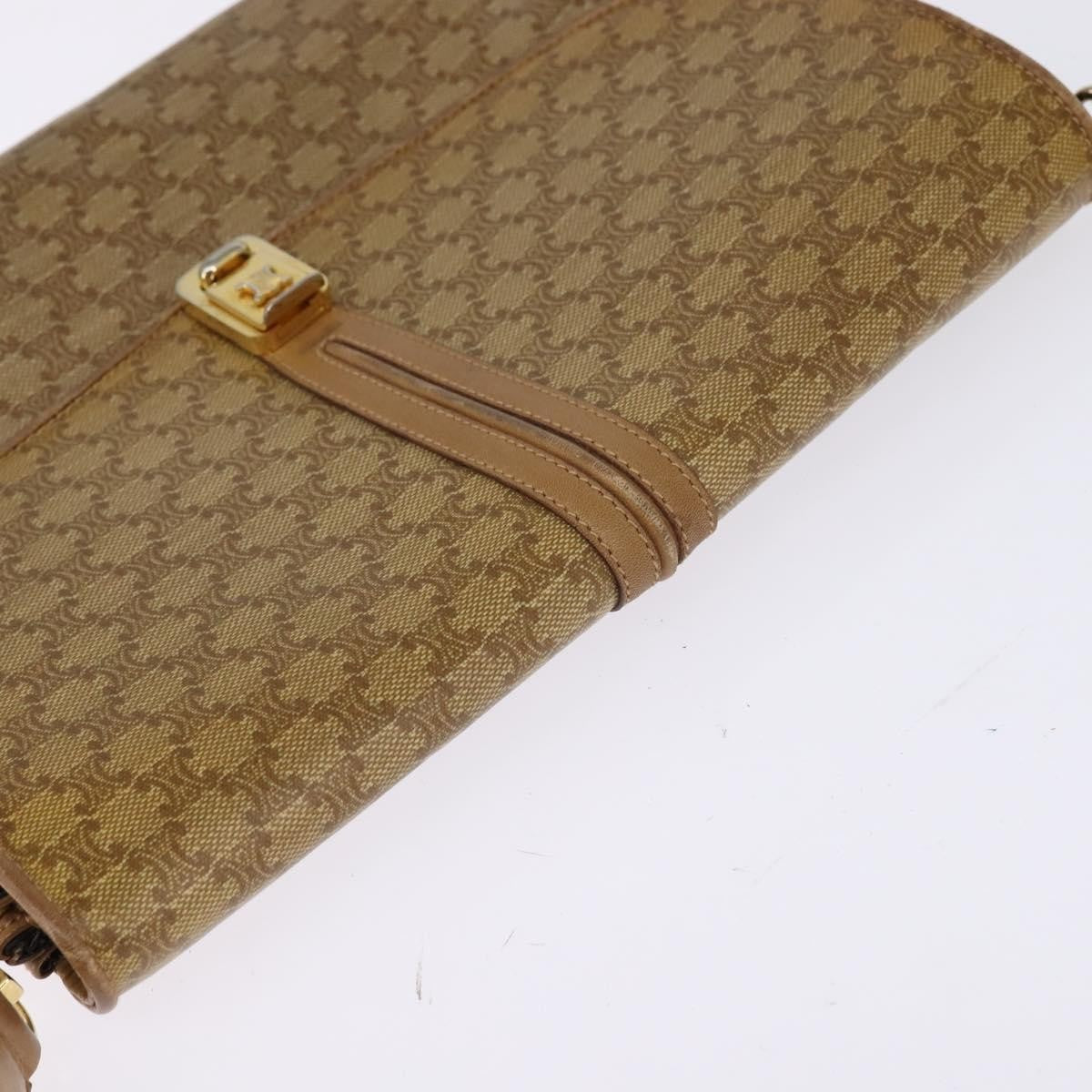 Celine Vintage Macadam Canvas And Leather Beige Canvas Shoulder Bag Bag (Pre-Owned)