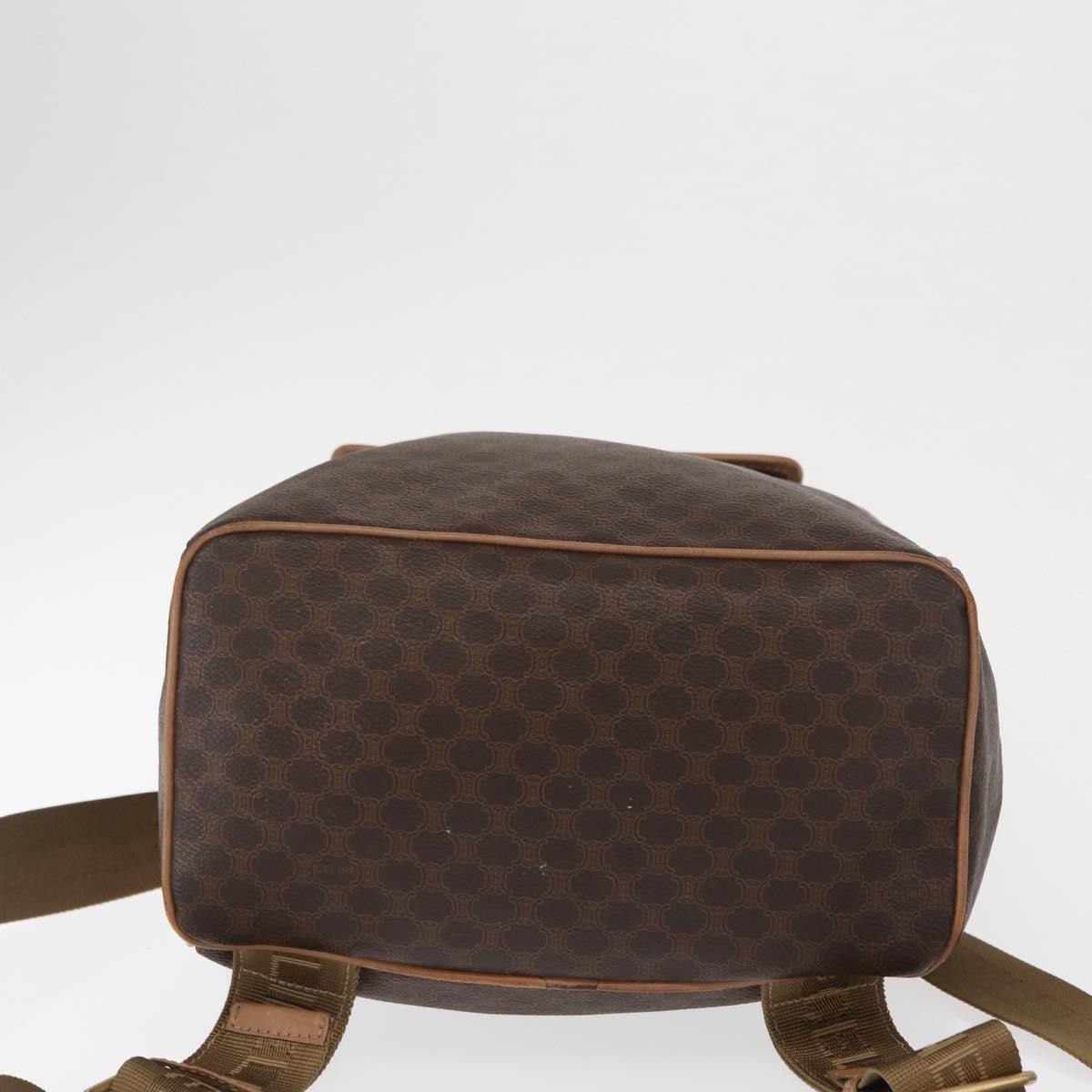 Celine Vintage Macadam Canvas And Leather Brown Canvas Backpack Bag (Pre-Owned)
