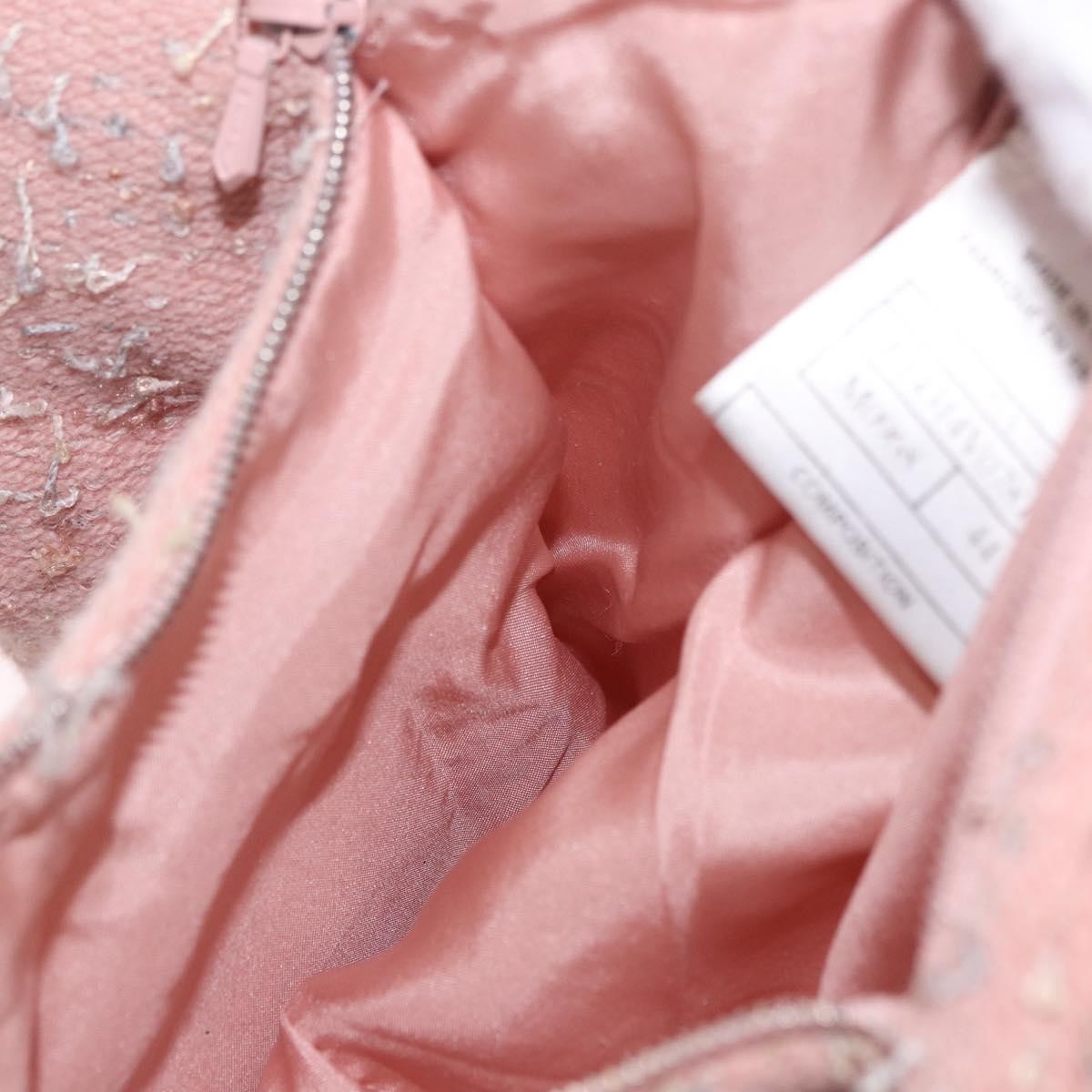 Chanel Shoulder Suede Patchwork Pink Tweed Shoulder Bag Bag (Pre-Owned)
