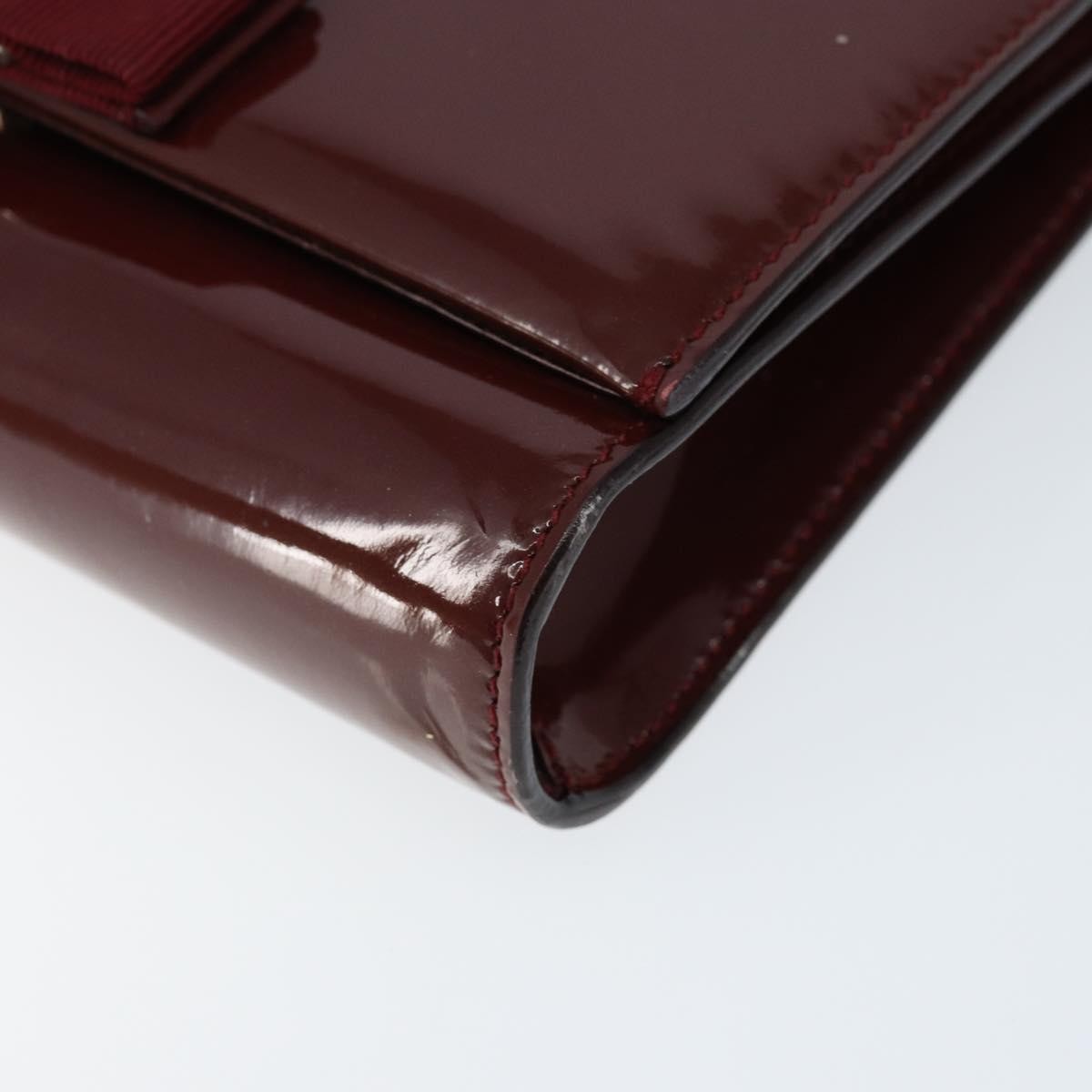 Salvatore Ferragamo Vala Chain Patent Leather Red Patent_Leather Shoulder Bag Bag (Pre-Owned)