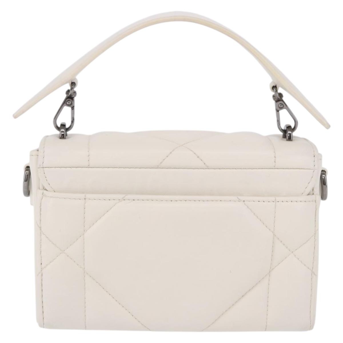 Christian Dior Caro Leather White Leather Handbag (Pre-Owned)