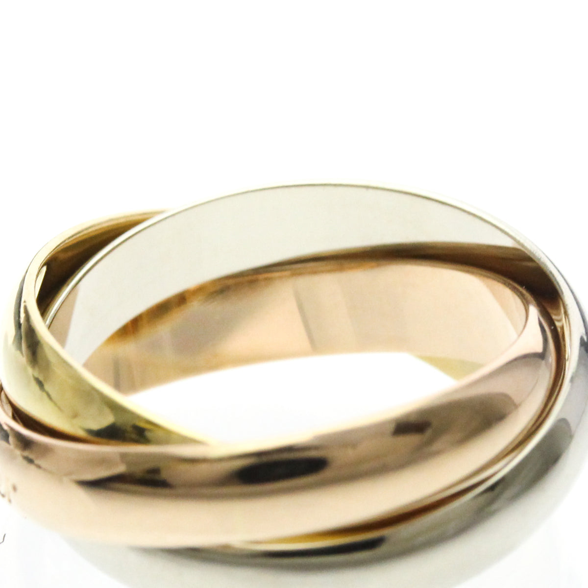 Cartier Trinity 18K Tricolor Gold Gold Gold Ring Jewelry (Pre-Owned)