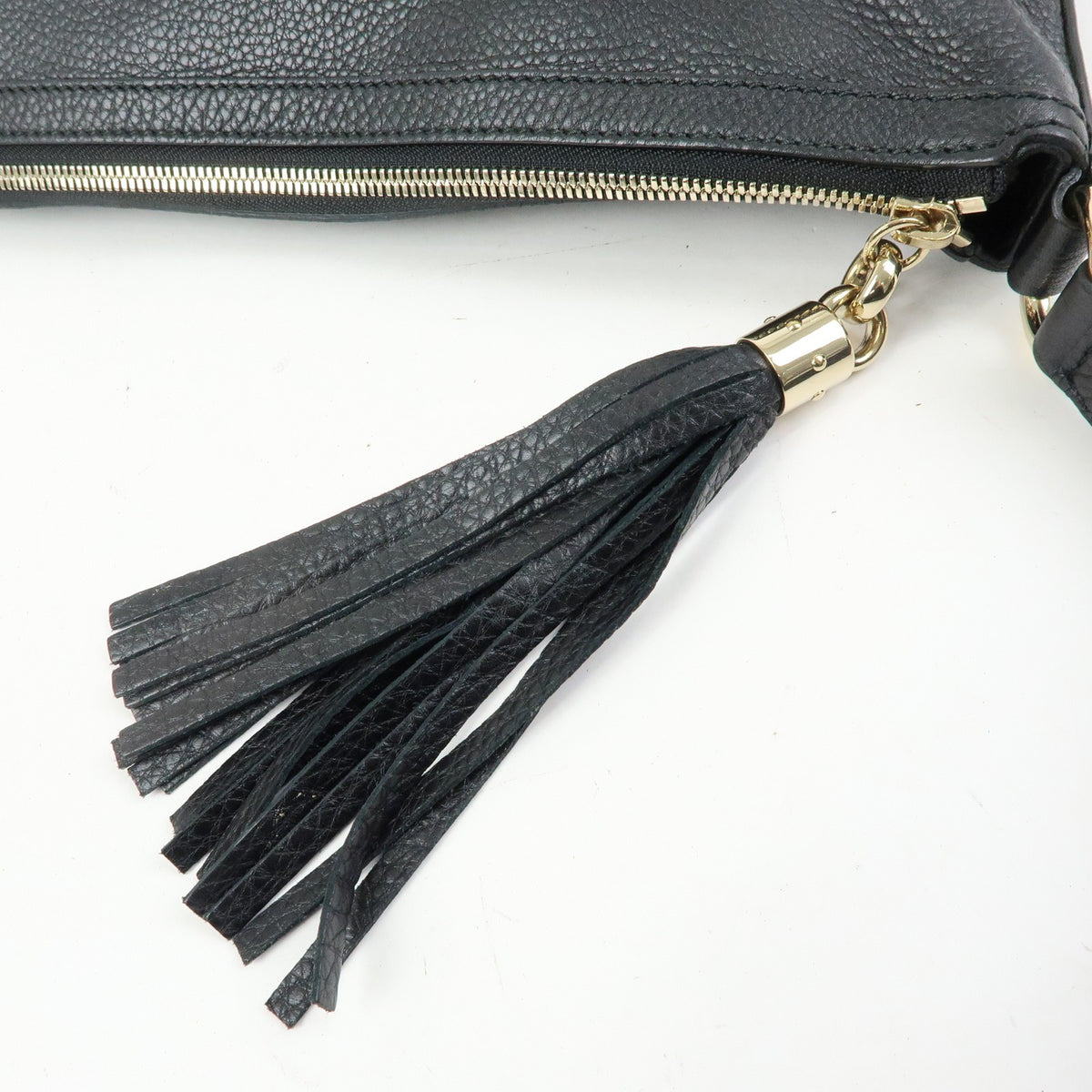 Gucci Soho Messenger Leather Black Leather Handbag (Pre-Owned)