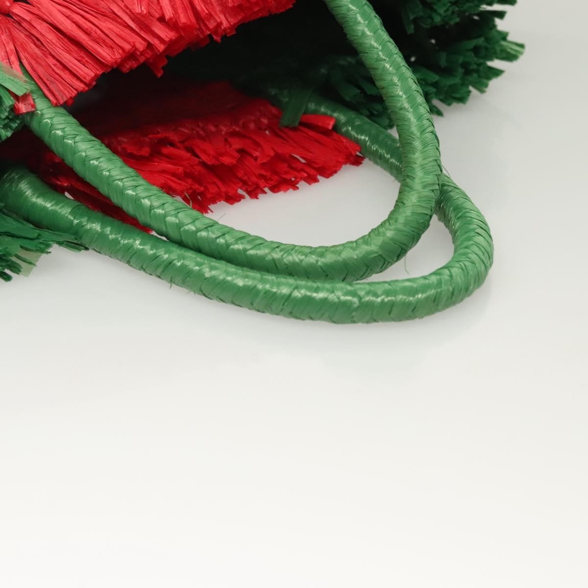 Gucci Cestino Woven Raffia Green Wicker Tote Bag Bag (Pre-Owned)