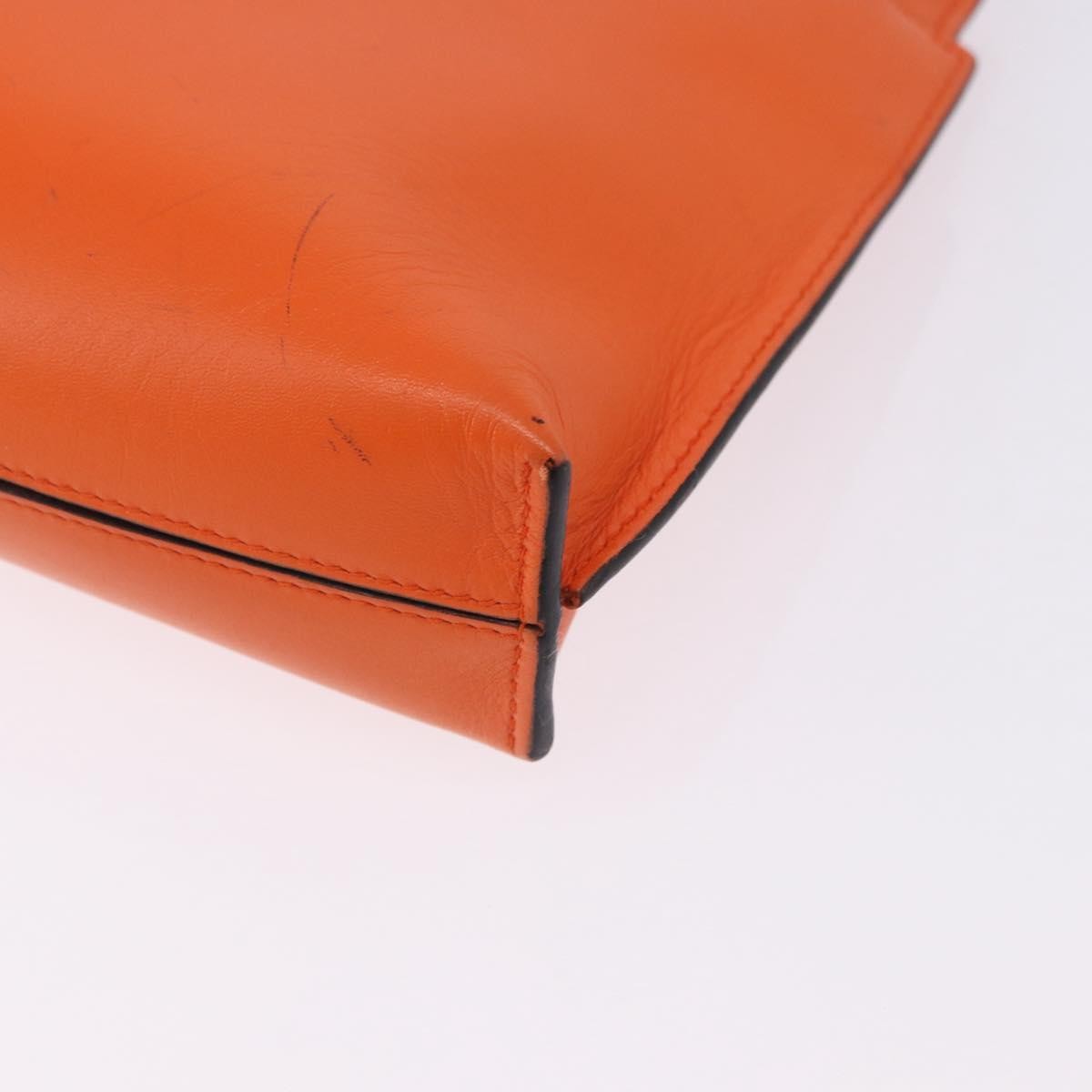 Loewe T Messenger Leather Orange Leather Crossbody Bag Bag (Pre-Owned)
