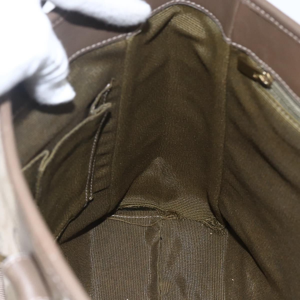 Salvatore Ferragamo Gancini Tote Gancini Canvas Beige Canvas Tote Bag Bag (Pre-Owned)