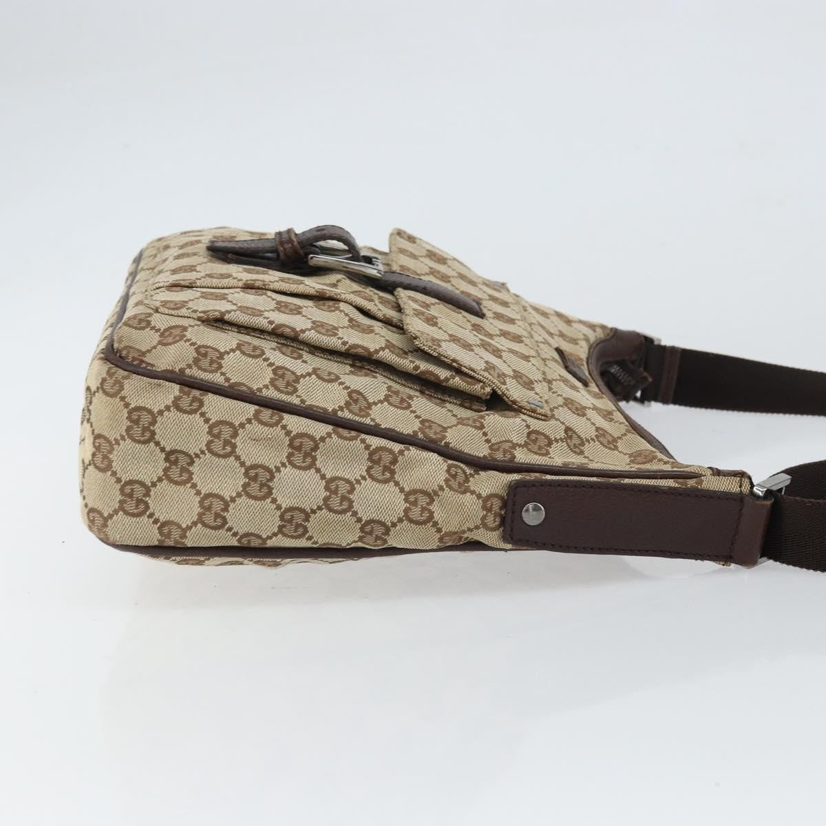 Gucci Vintage Gg Canvas And Leather Beige Canvas Shoulder Bag Bag (Pre-Owned)