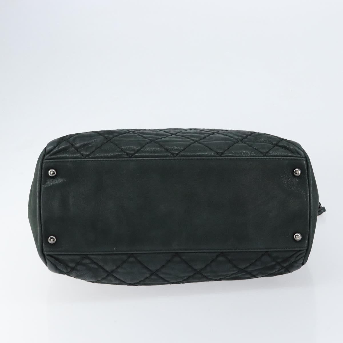 Chanel Cc Charm Tote Quilted Iridescent Calfskin Green Leather Tote Bag Bag (Pre-Owned)