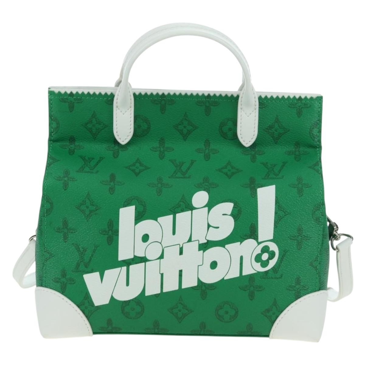 Louis Vuitton Litter Everyday Signature Vintage Monogram Canvas Green Canvas Handbag (Pre-Owned)