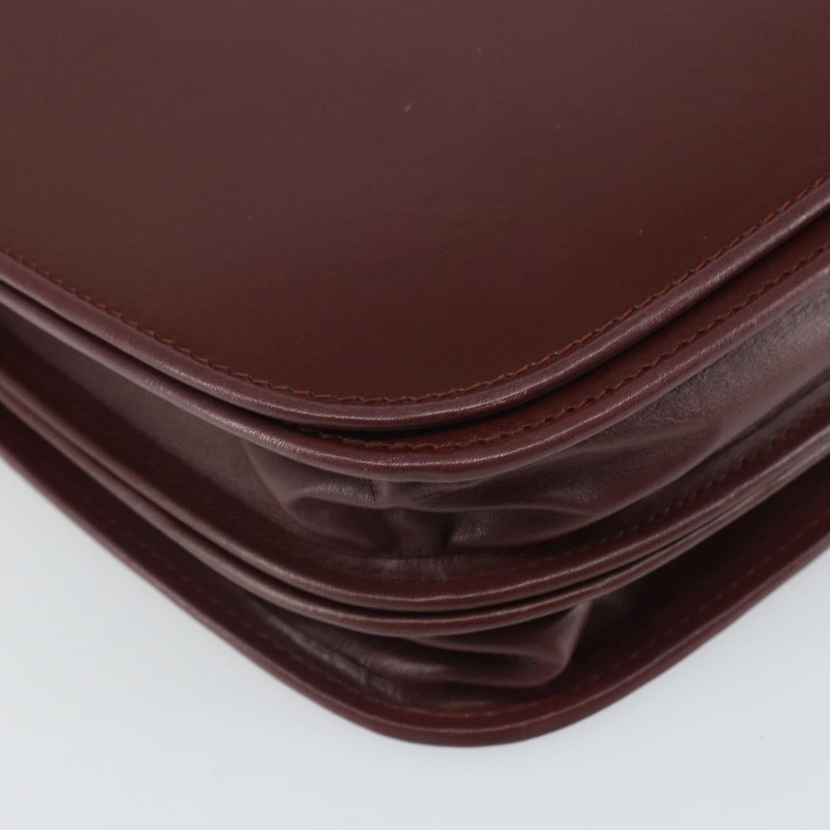 Cartier Must De Cartier Leather Burgundy Leather Shoulder Bag Bag (Pre-Owned)