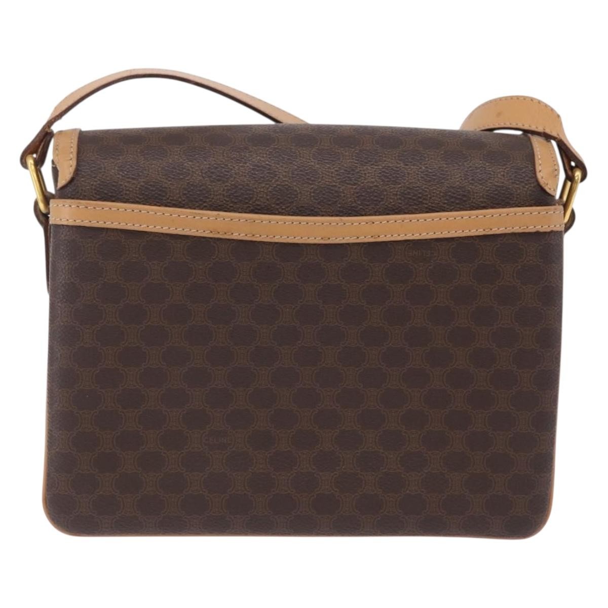 Celine Macadam Shoulder Canvas Brown Canvas Crossbody Bag Bag (Pre-Owned)