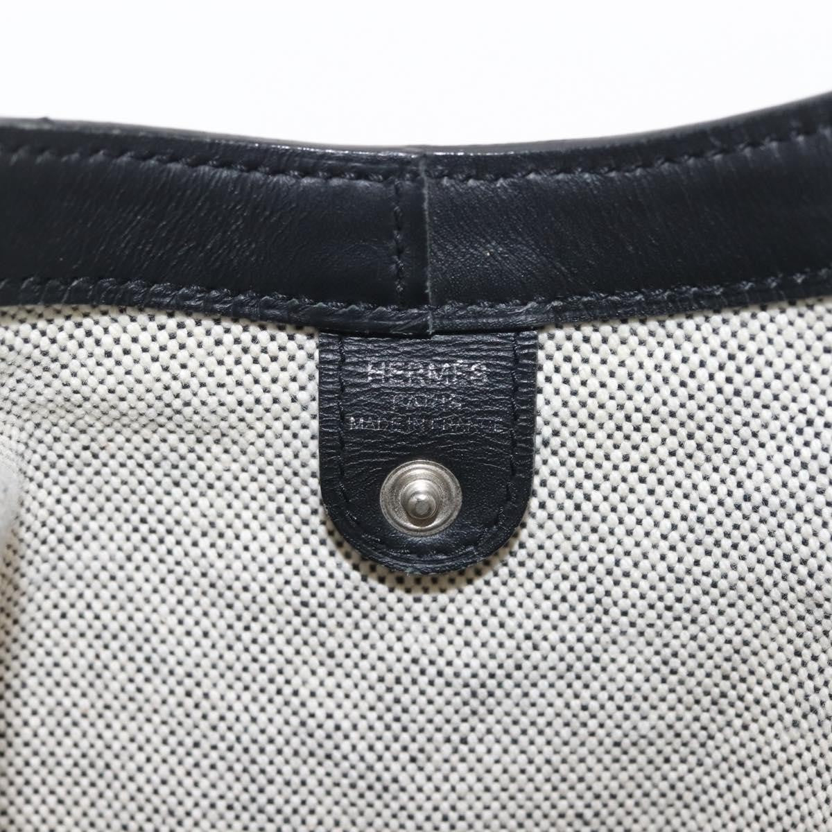 Hermes Sac Luco Canvas With Leather Gray Canvas Handbag (Pre-Owned)