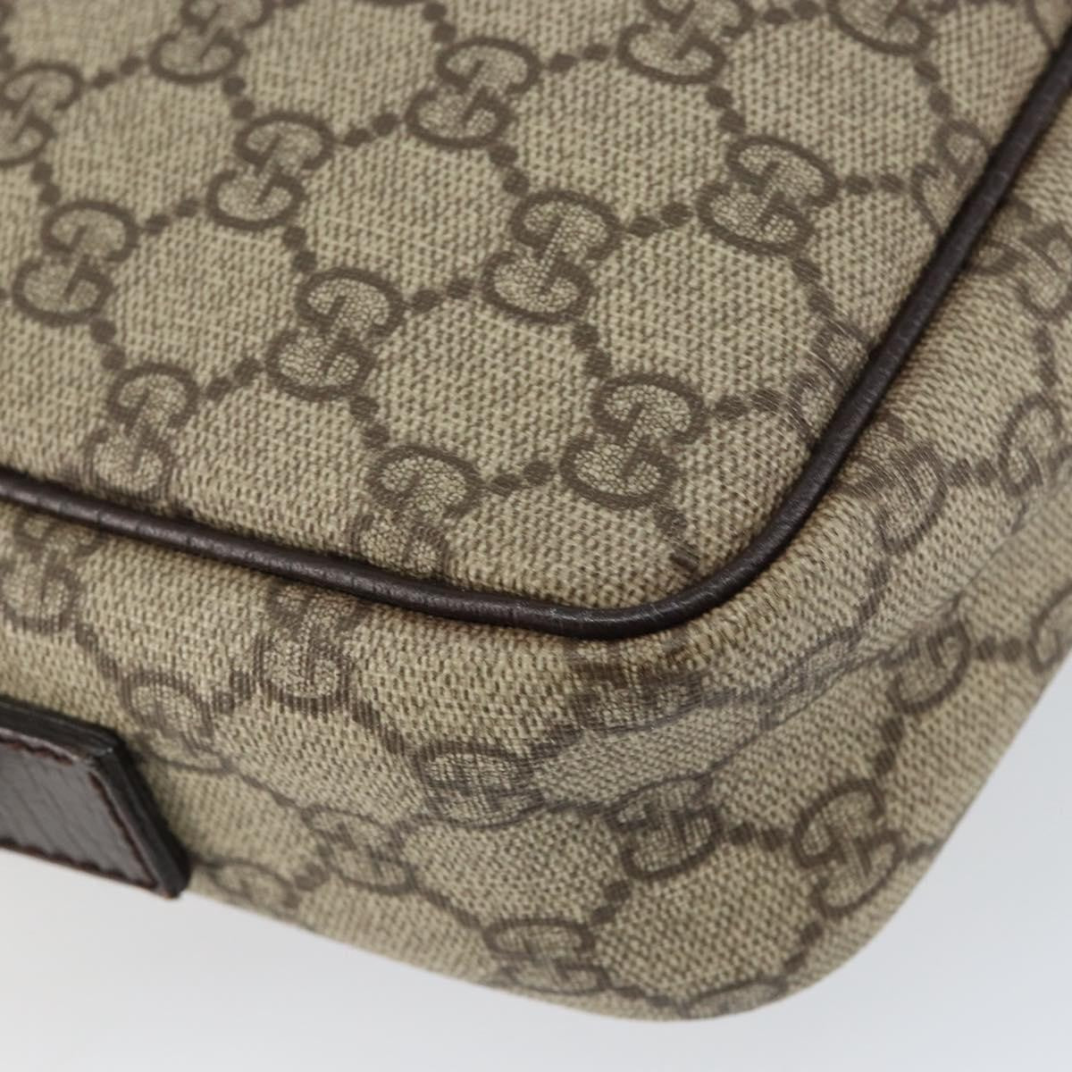 Gucci Front Zip Gg Coated Canvas With Leather Beige Canvas Crossbody Bag Bag (Pre-Owned)