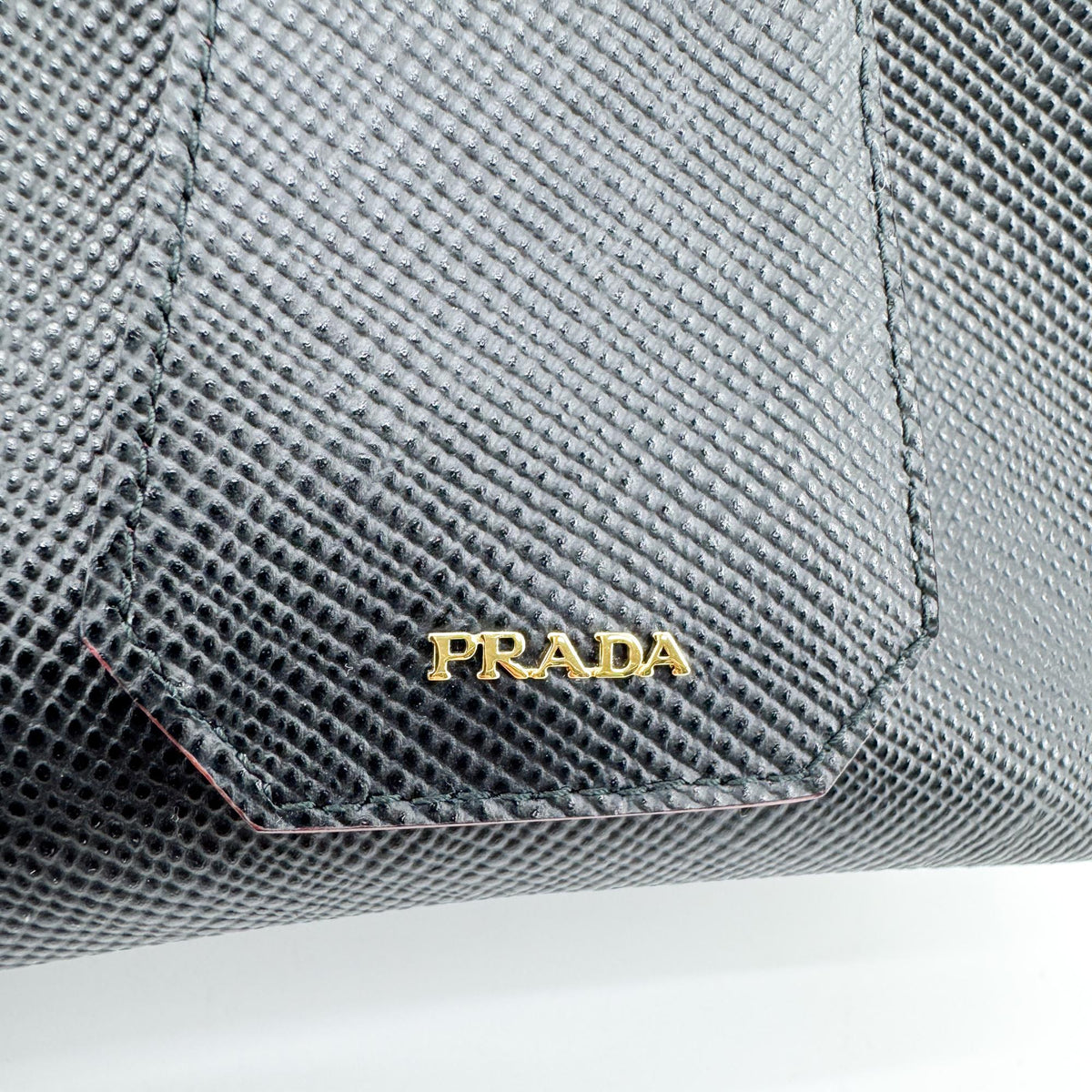 Prada Cuir Double Saffiano Leather Black Leather Tote Bag Bag (Pre-Owned)