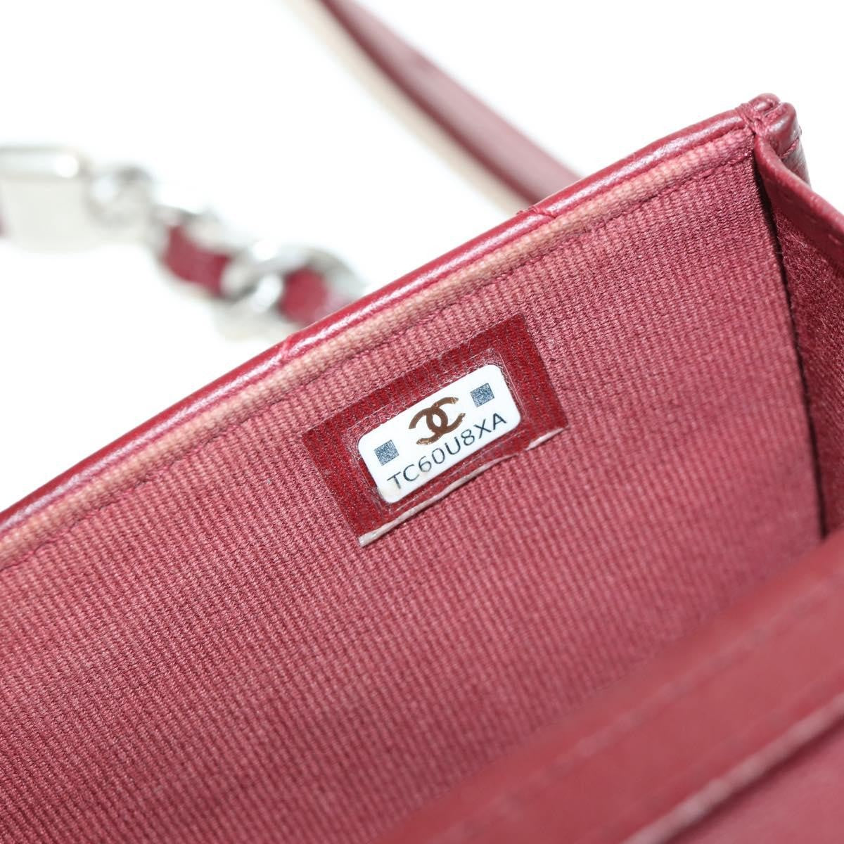Chanel 19 Wallet On Chain Quilted Lambskin Burgundy Leather Shoulder Bag Bag (Pre-Owned)