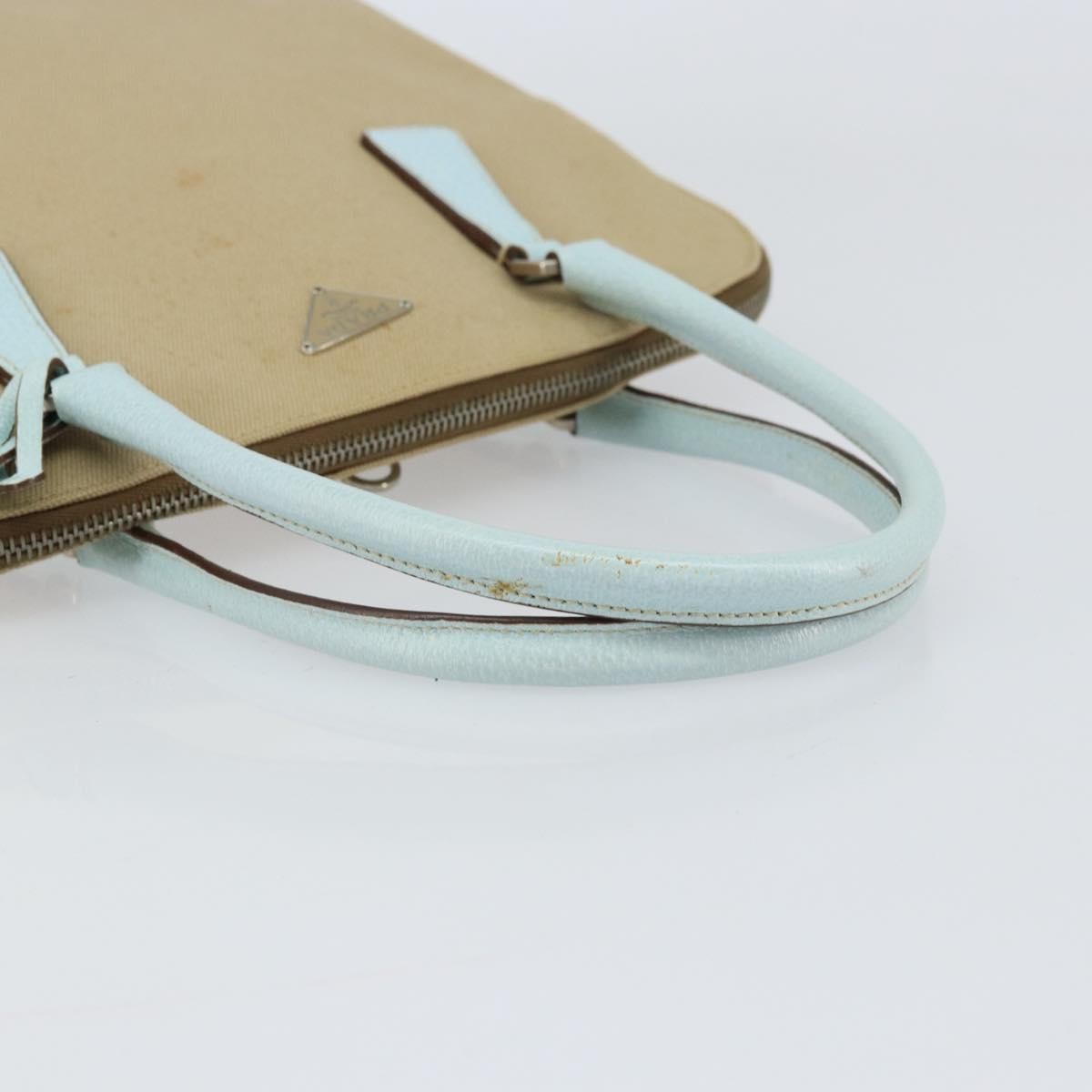 Prada Vintage Canvas Beige Canvas Handbag (Pre-Owned)