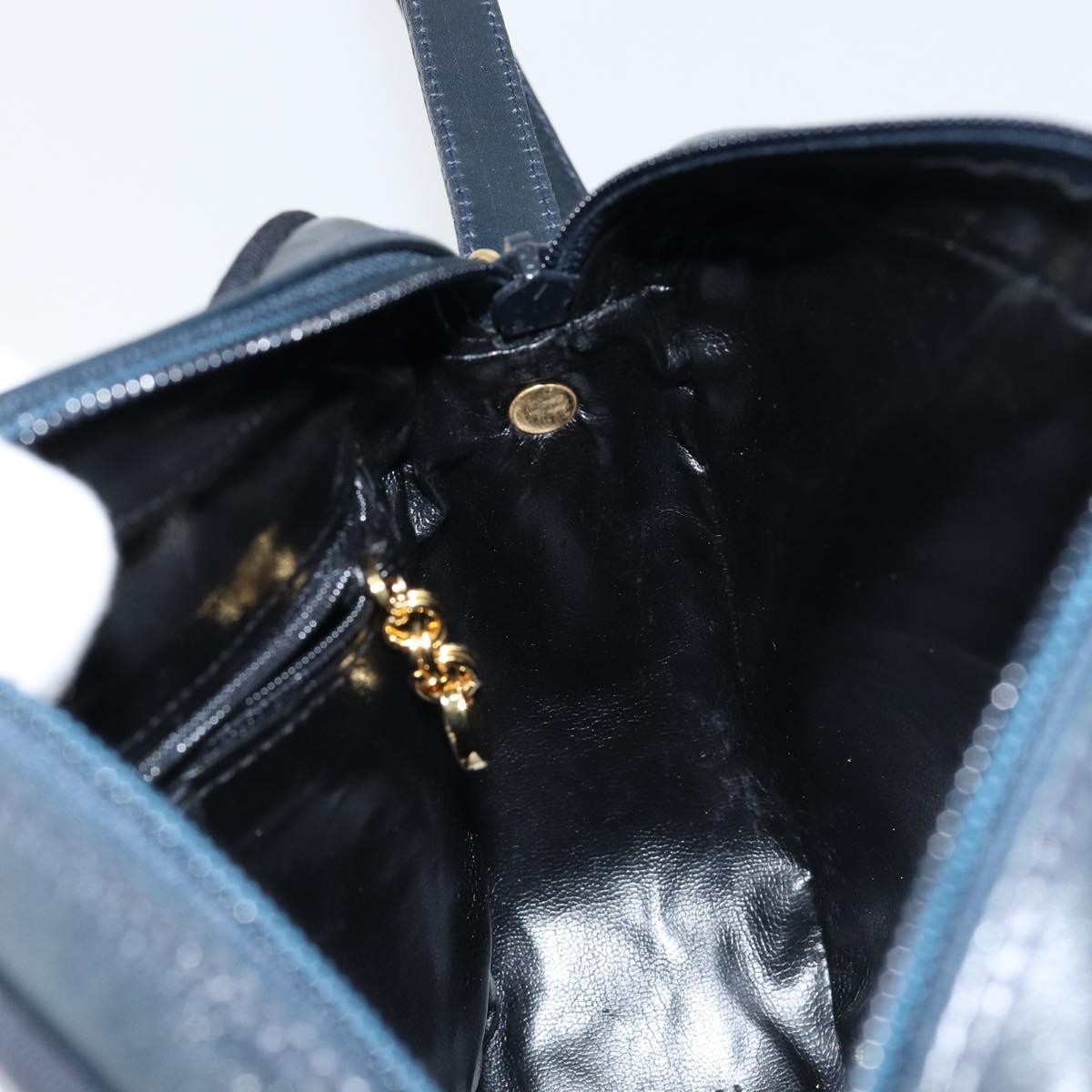 Salvatore Ferragamo Vala Leather Navy Leather Shoulder Bag Bag (Pre-Owned)