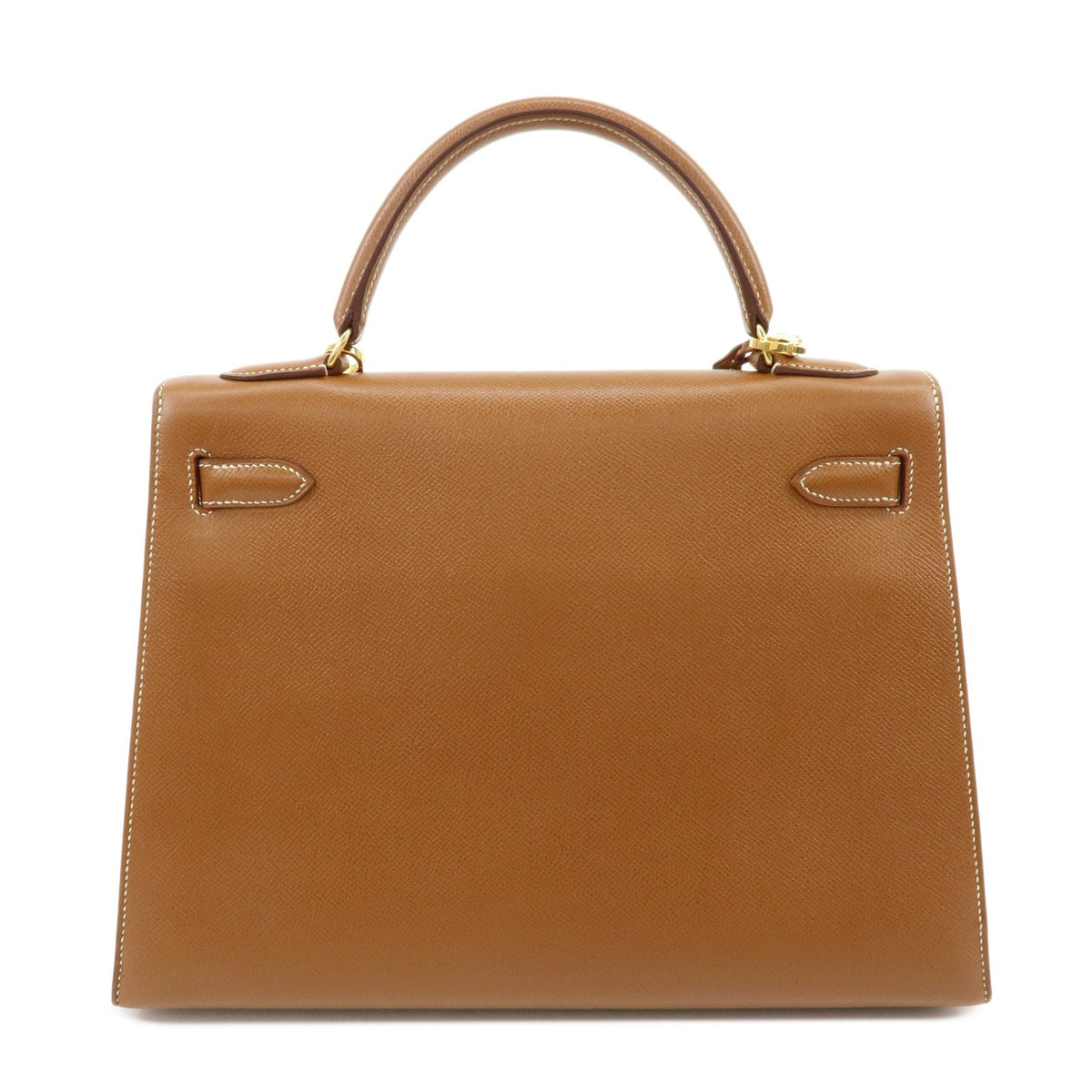Hermes Kelly Brown Courchevel With Gold Hardware Camel Leather Handbag (Pre-Owned)