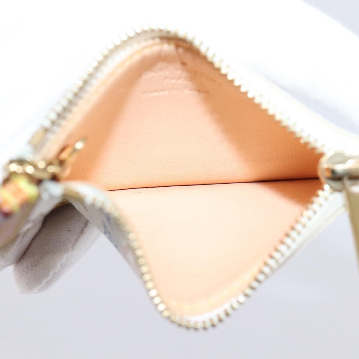 Louis Vuitton Pochette Clés Monogram Canvas White Canvas Wallets Accessory (Pre-Owned)