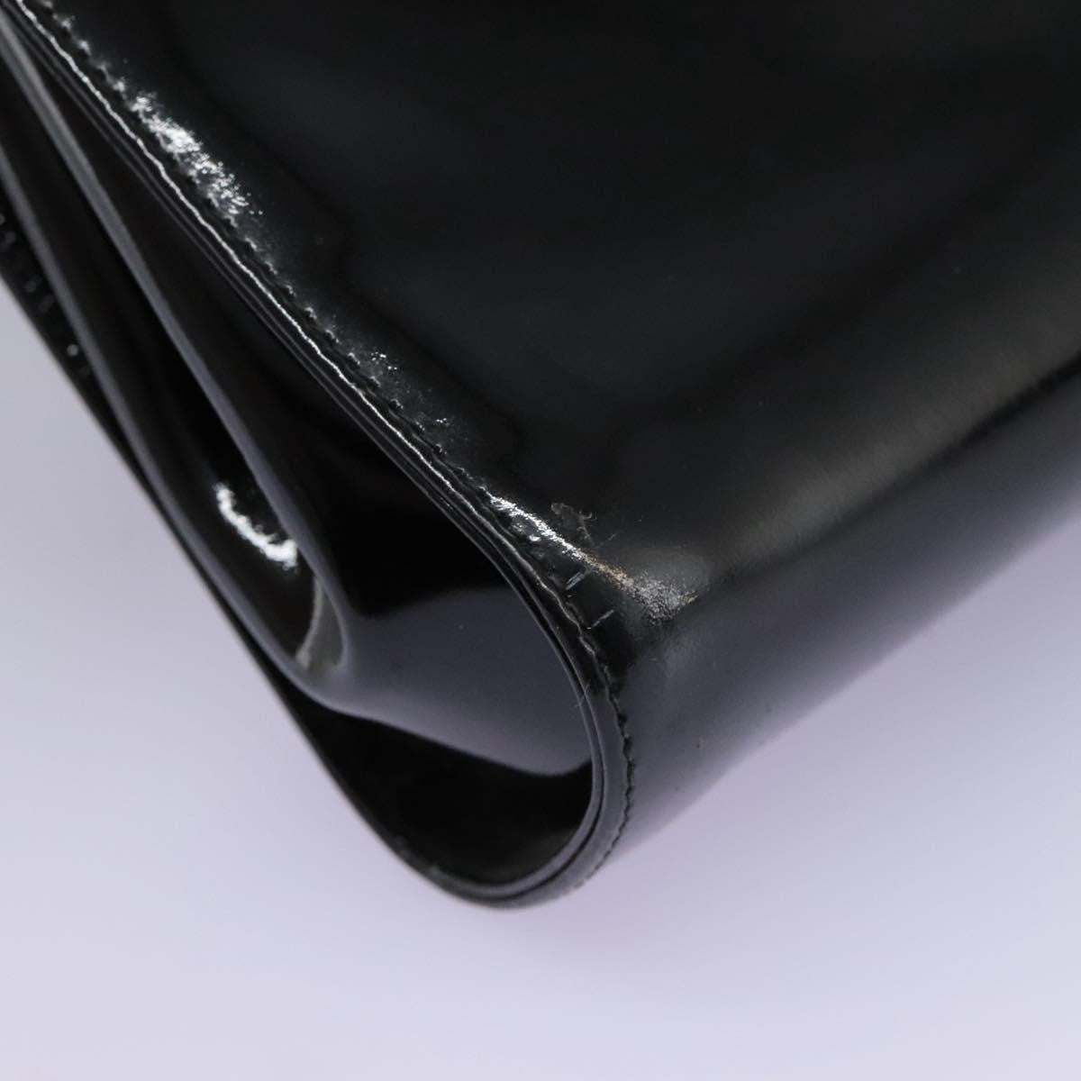 Salvatore Ferragamo Gancini Flap Patent Leather Black Patent_Leather Shoulder Bag Bag (Pre-Owned)