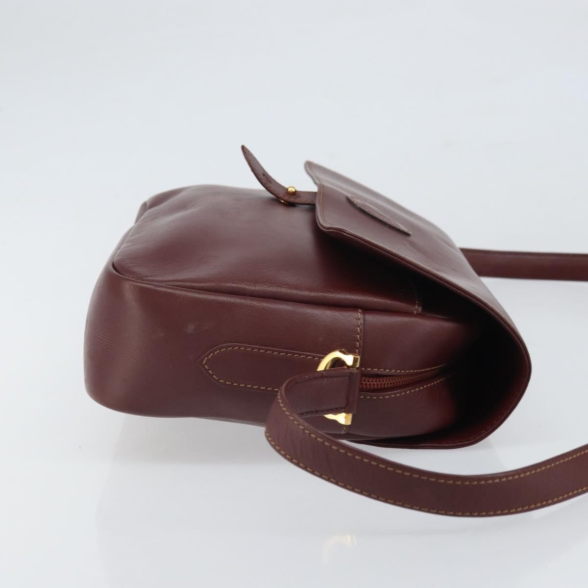 Cartier Must De Cartier Leather Burgundy Leather Shoulder Bag Bag (Pre-Owned)