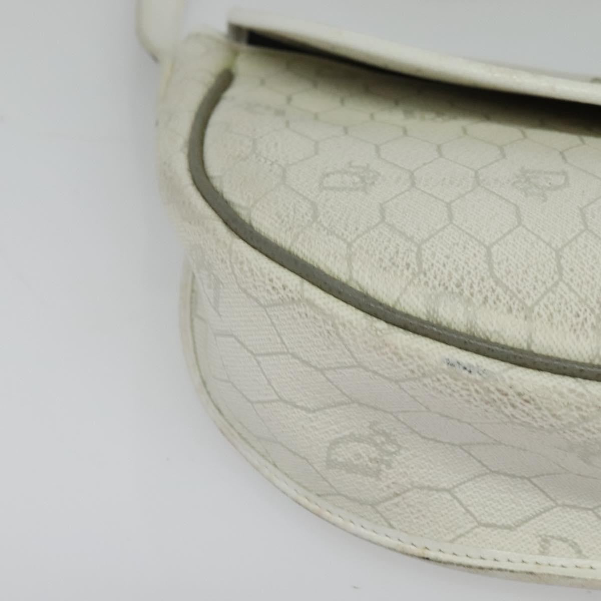 Christian Dior Vintage Honeycomb Flap Coated Canvas White Canvas Wallets Accessory (Pre-Owned)