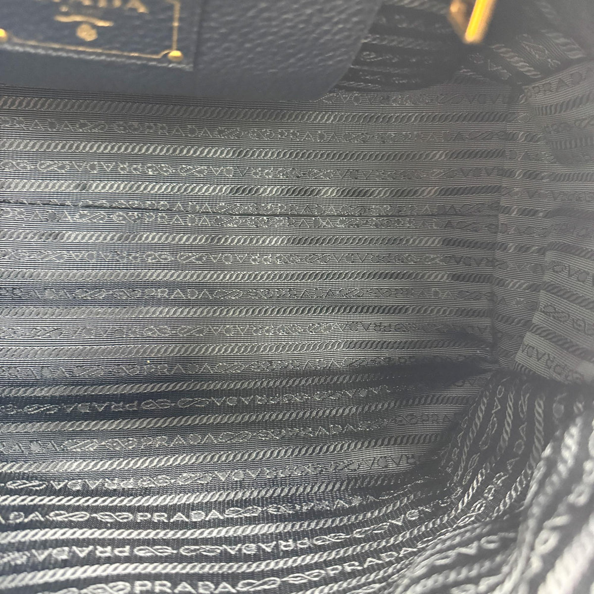Prada Front Zip Convertible Satchel Vitello Phenix Navy Leather Handbag (Pre-Owned)