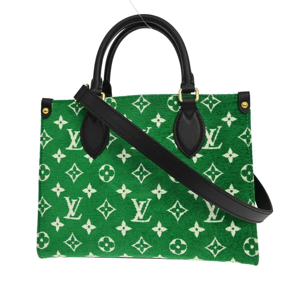 Louis Vuitton Onthego Tote Lv Match Monogram Jacquard Velvet Green Velvet Tote Bag Bag (Pre-Owned)