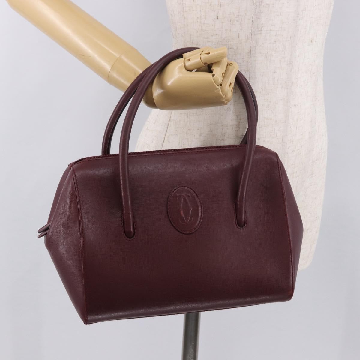 Cartier Must Line Leather Burgundy Leather Handbag (Pre-Owned)