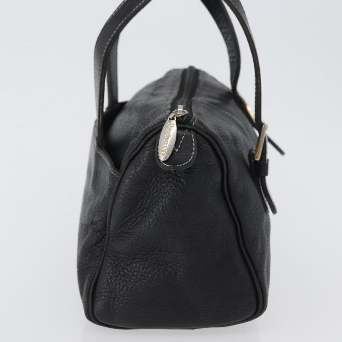 Burberry Vintage Leather Black Leather Handbag (Pre-Owned)