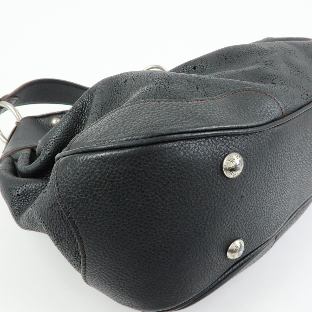 Louis Vuitton Solar Mahina Leather Black Leather Handbag (Pre-Owned)