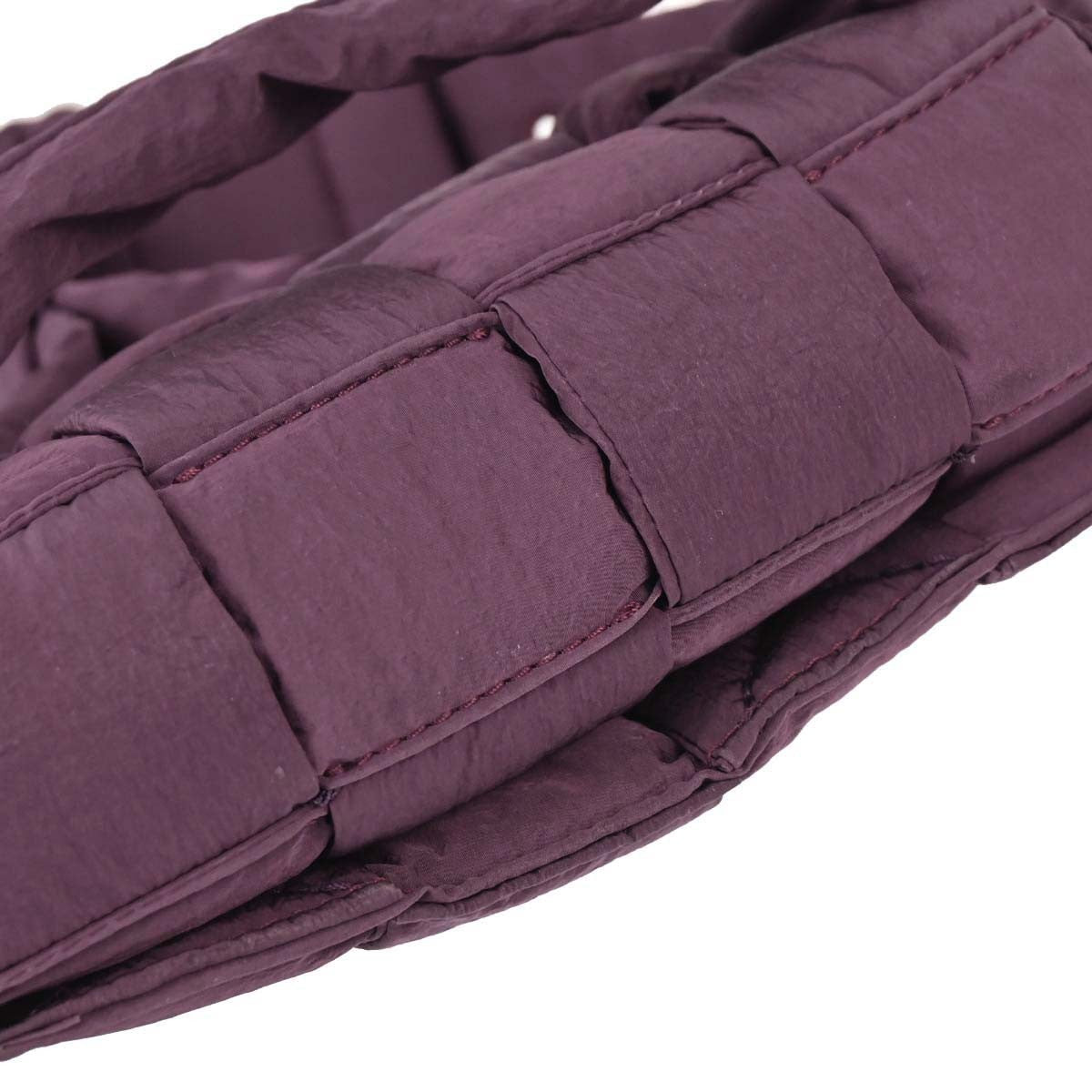 Bottega Veneta Padded Tech Cassette Intrecciato Nylon Purple Nylon Shoulder Bag Bag (Pre-Owned)