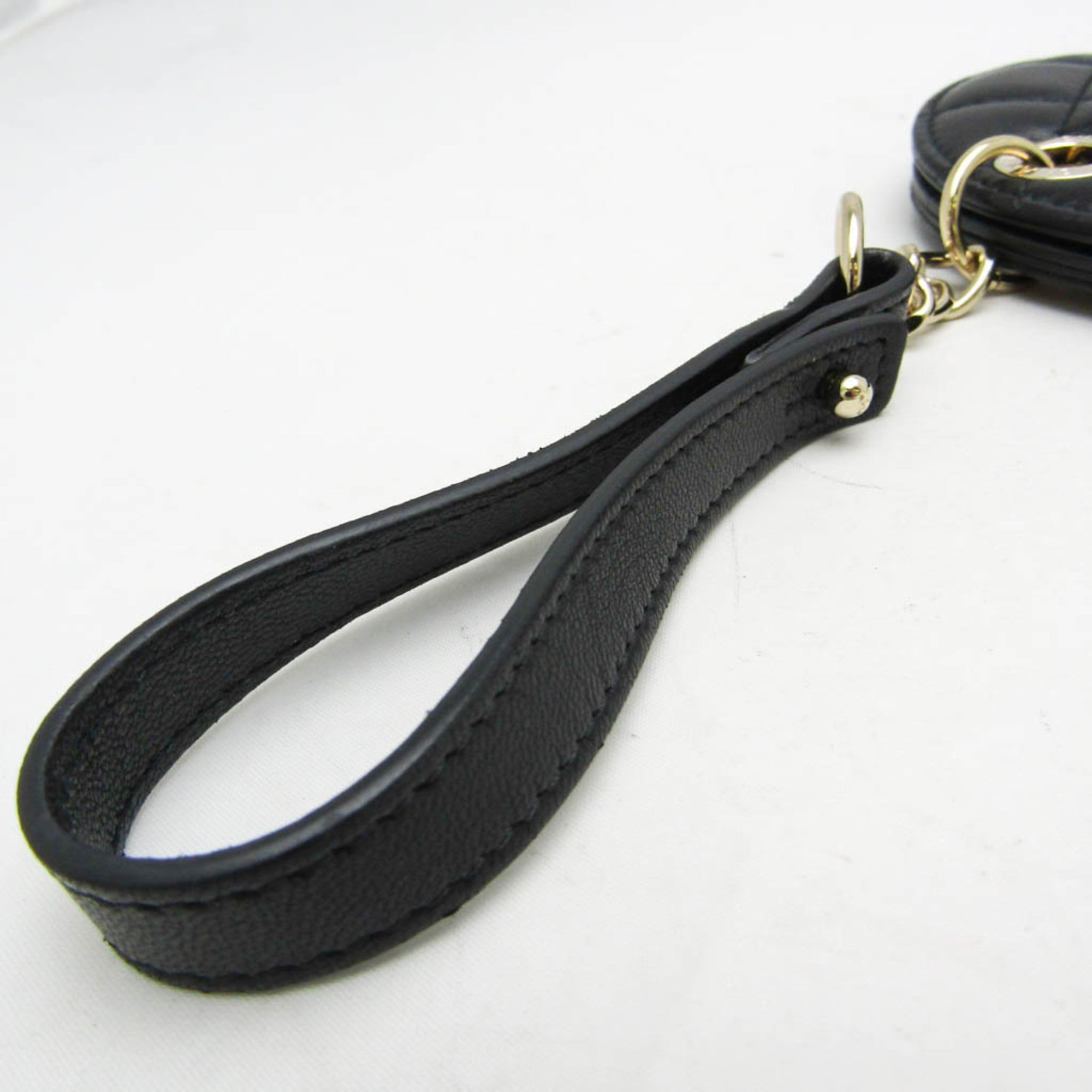 Chanel Name Tag Quilted Leather Black Leather Charms And Keychains Accessory (Pre-Owned)