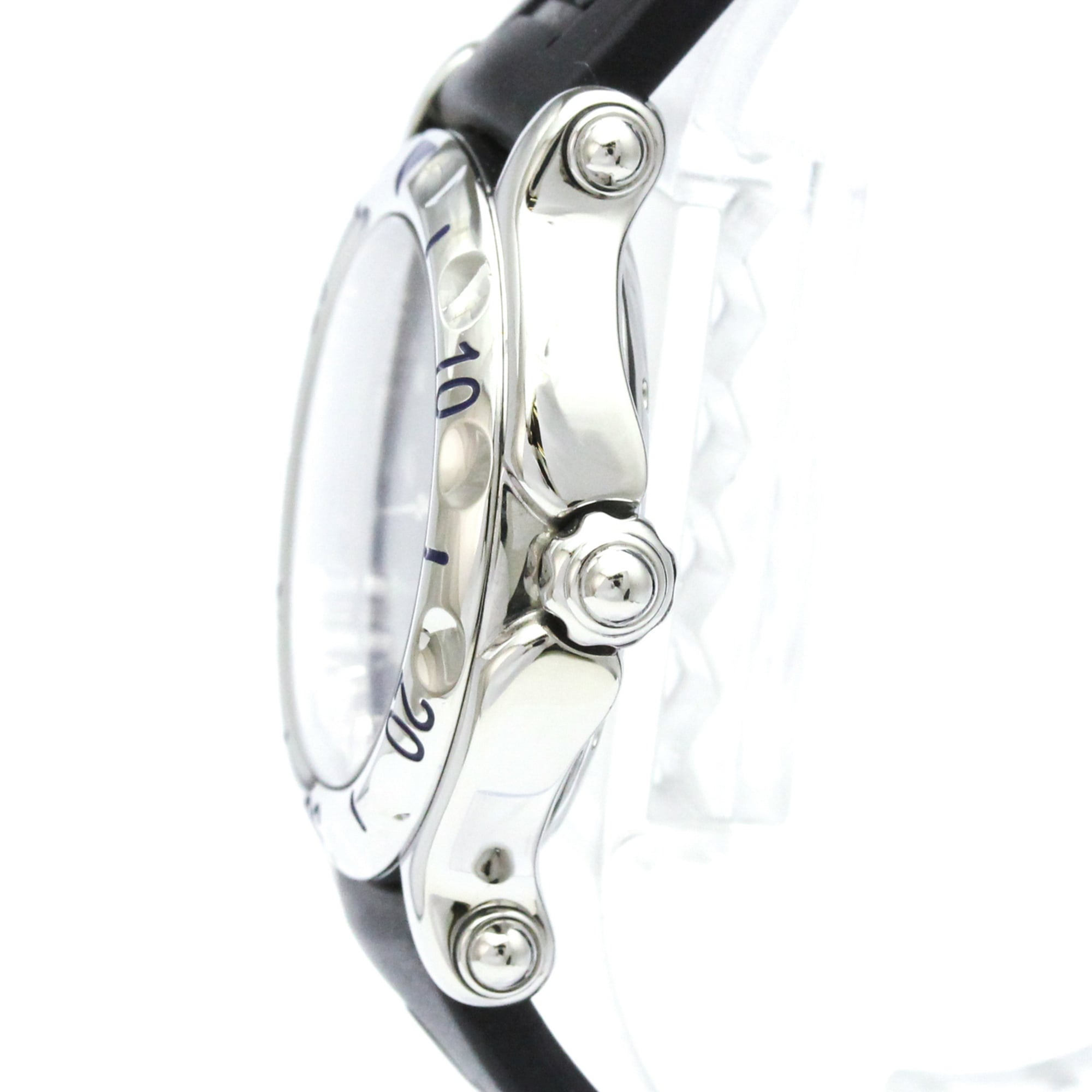 Chopard Happy Sport Fish Round Quartz Stainless Steel And Rubber With Floating Diamonds Watch (Pre-Owned)