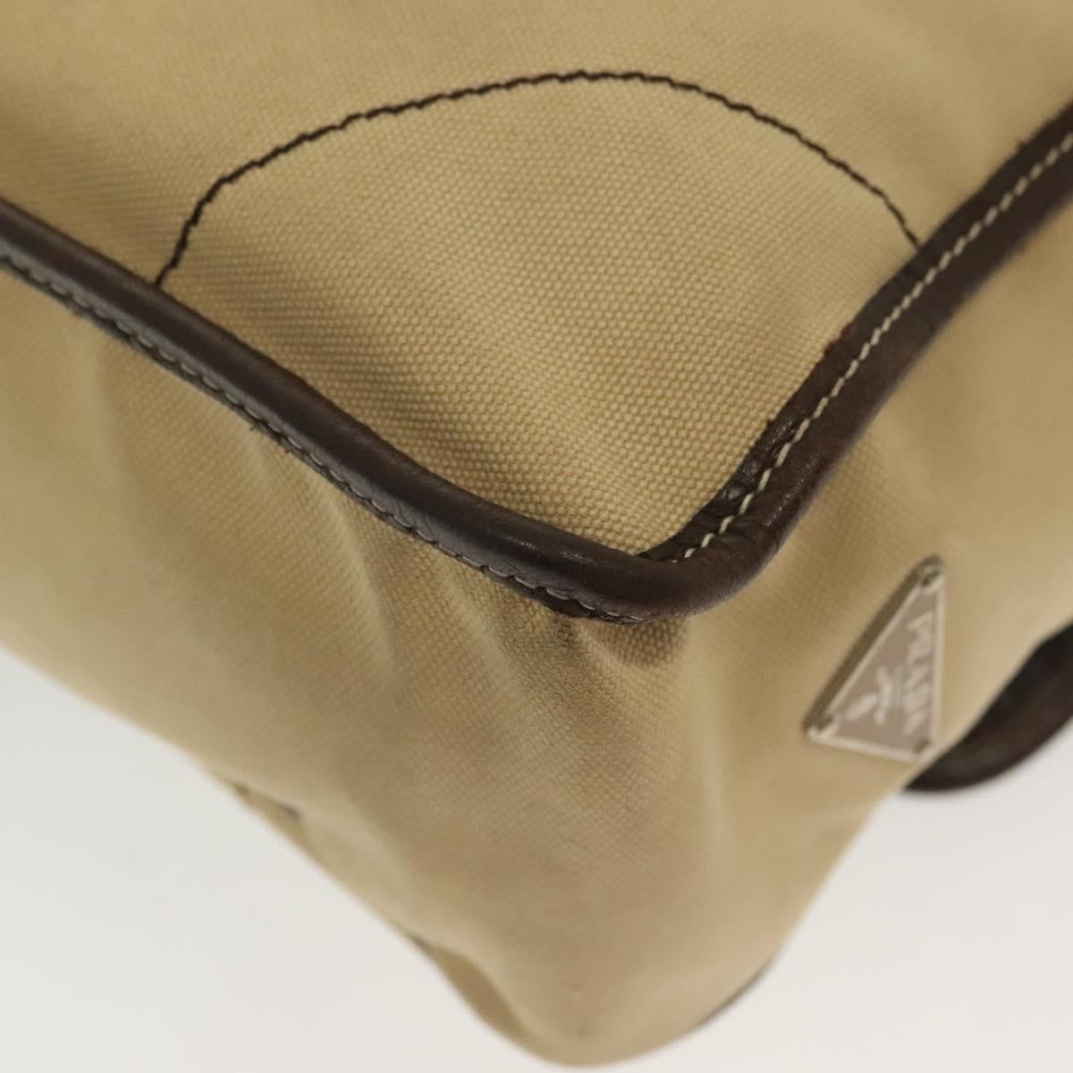 Prada Vintage Canvas Beige Canvas Shoulder Bag Bag (Pre-Owned)