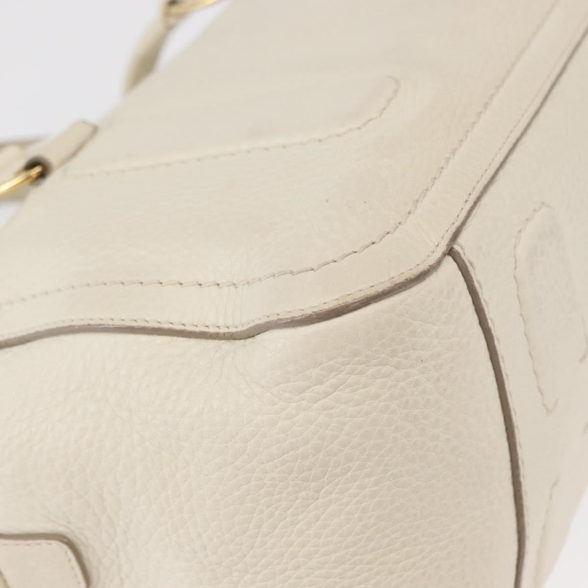 Salvatore Ferragamo Vala Leather White Leather Handbag (Pre-Owned)