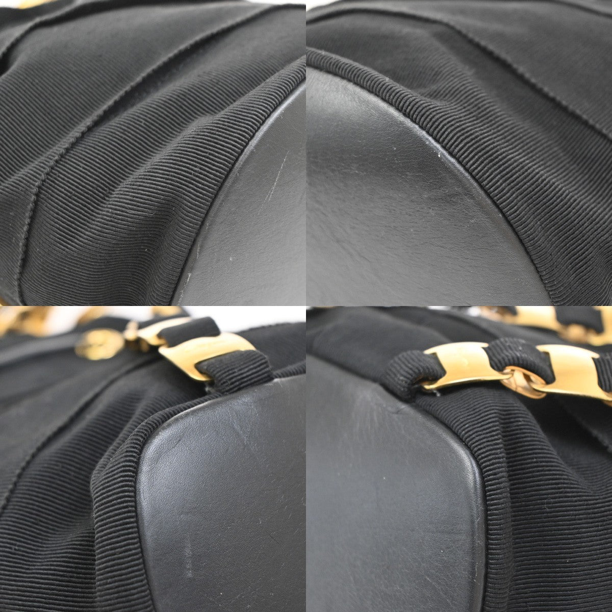 Salvatore Ferragamo Vala Canvas Black Canvas Backpack Bag (Pre-Owned)