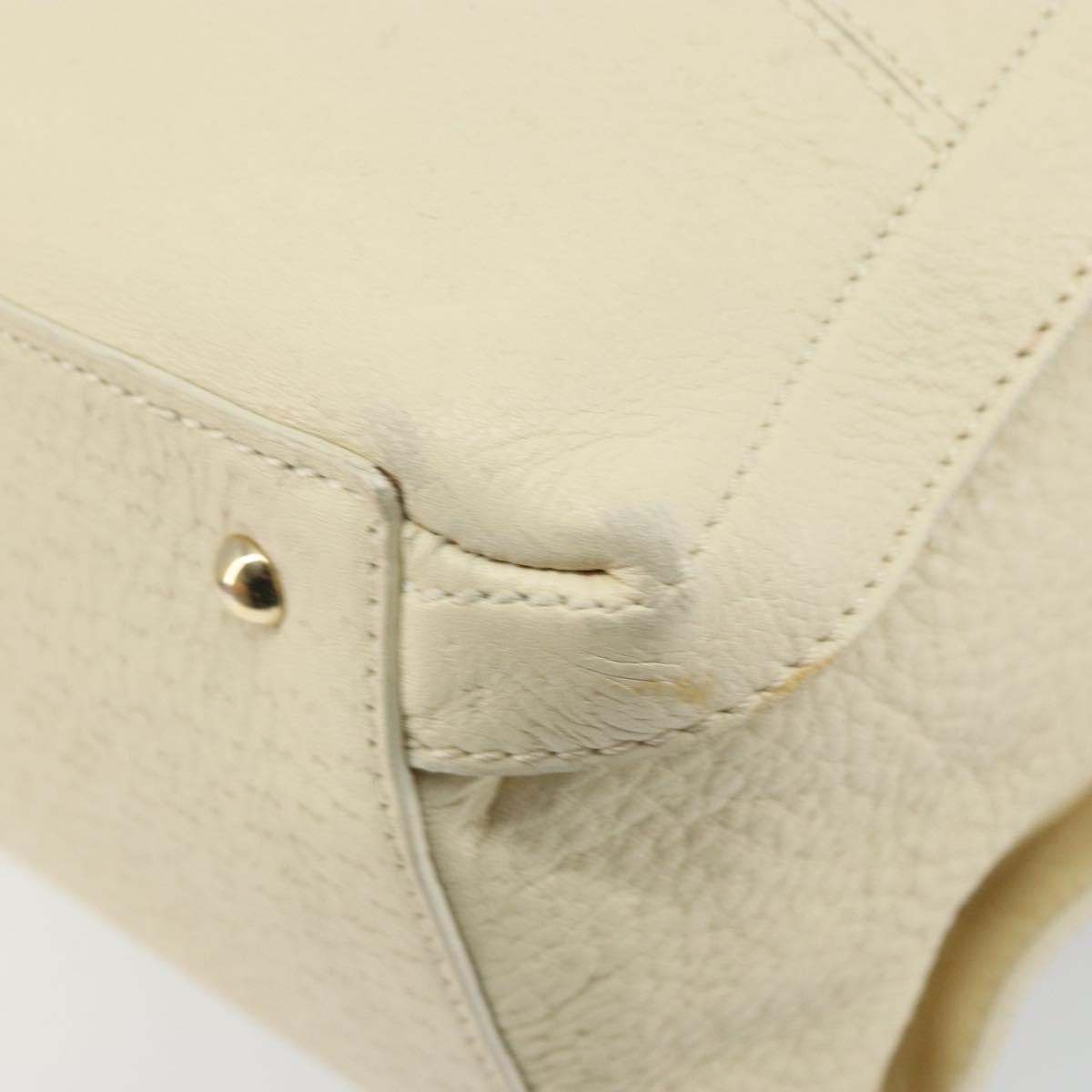 Salvatore Ferragamo Gancini Leather Beige Leather Shoulder Bag Bag (Pre-Owned)