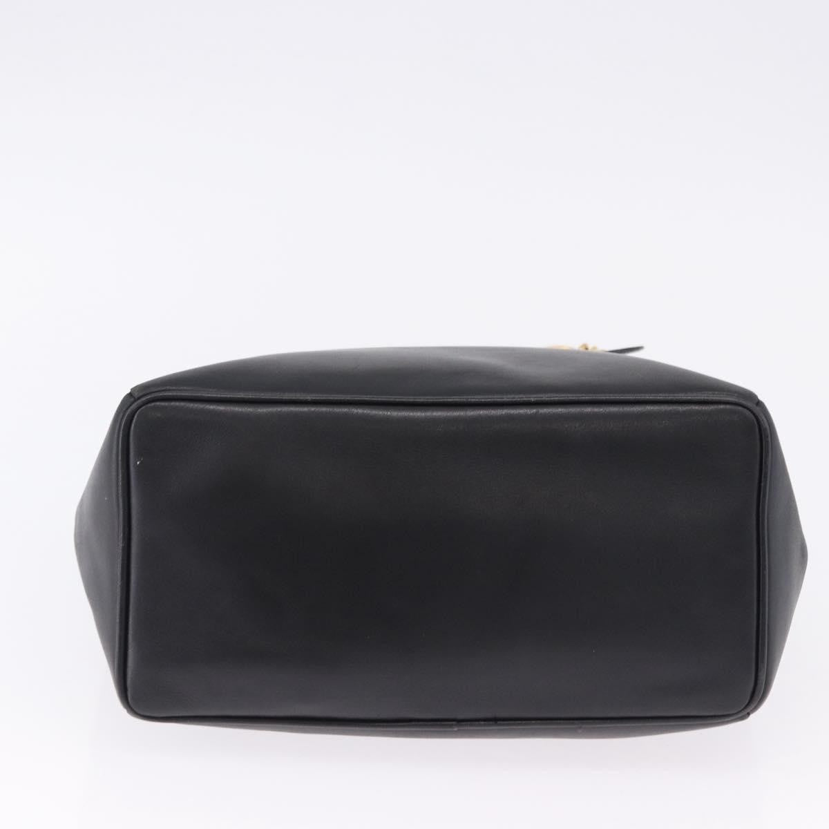 Christian Dior Vintage Tote Leather Black Leather Tote Bag Bag (Pre-Owned)