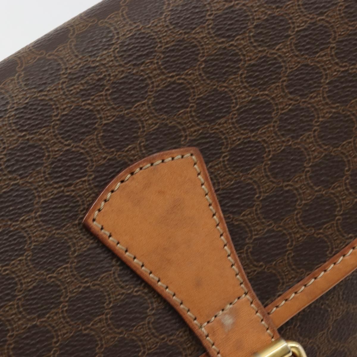 Celine Vintage Macadam Canvas And Leather Brown Canvas Shoulder Bag Bag (Pre-Owned)