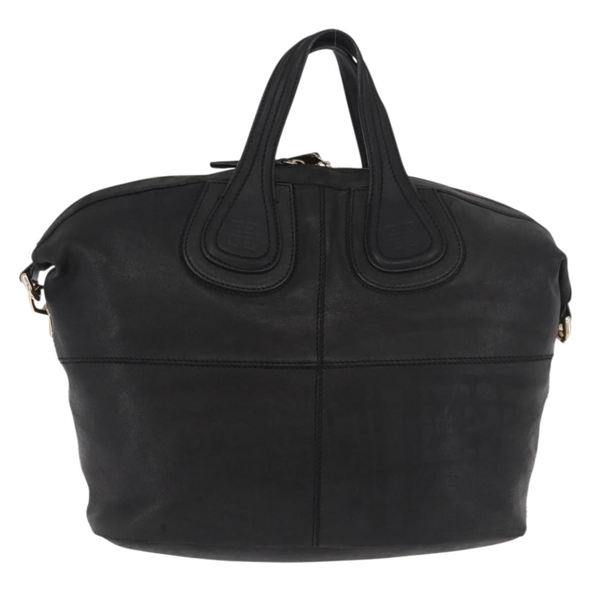 Givenchy Nightingale Satchel Leather Black Leather Handbag (Pre-Owned)