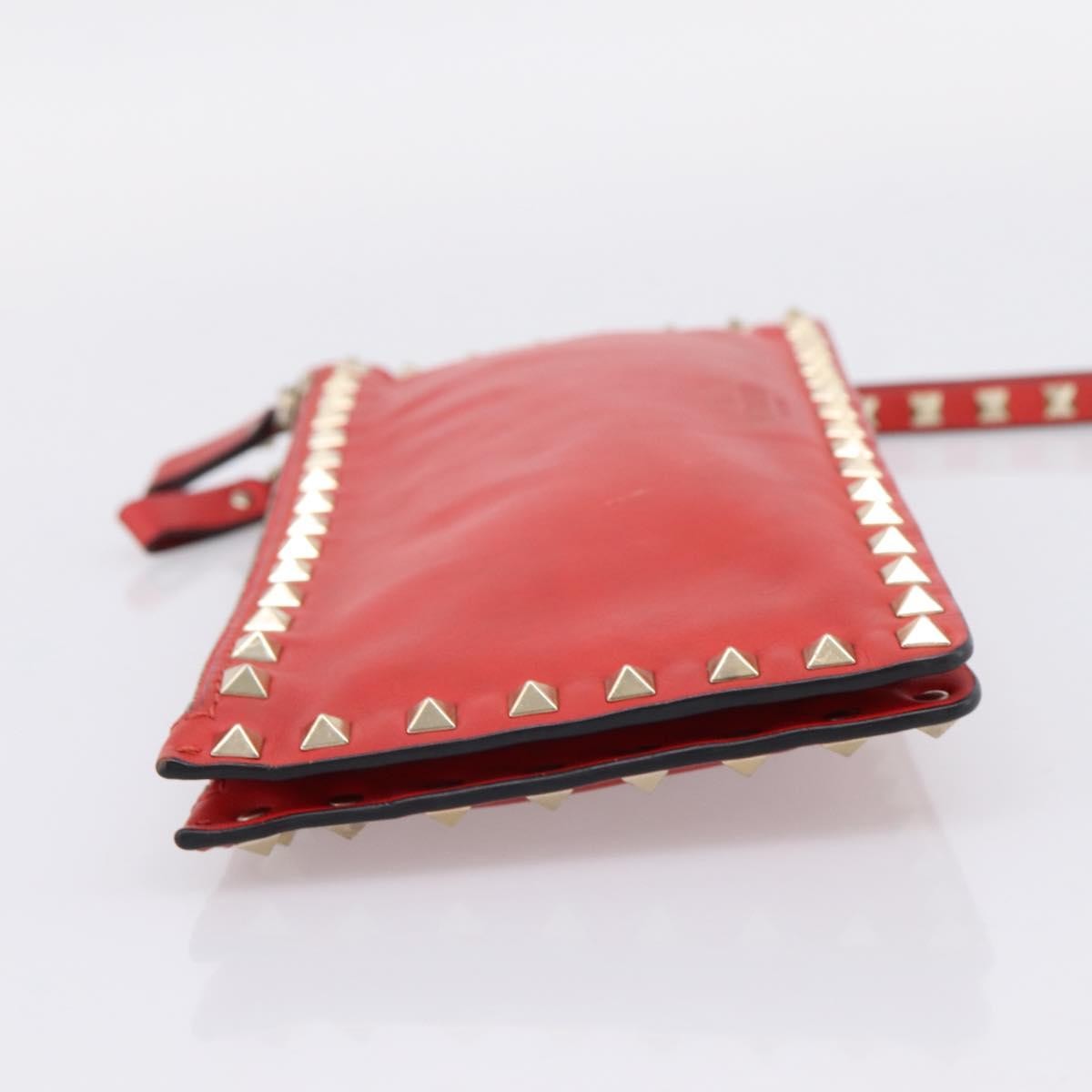 Valentino Garavani Rockstud Clutch Leather Black Leather Clutche & Pouche Bag (Pre-Owned)