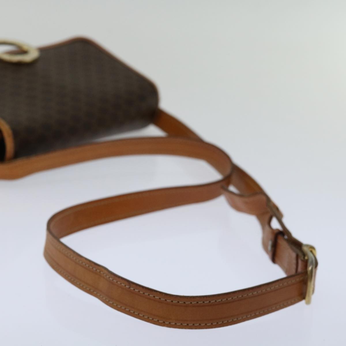Celine Circle Logo Canvas Brown Pvc Shoulder Bag Bag (Pre-Owned)