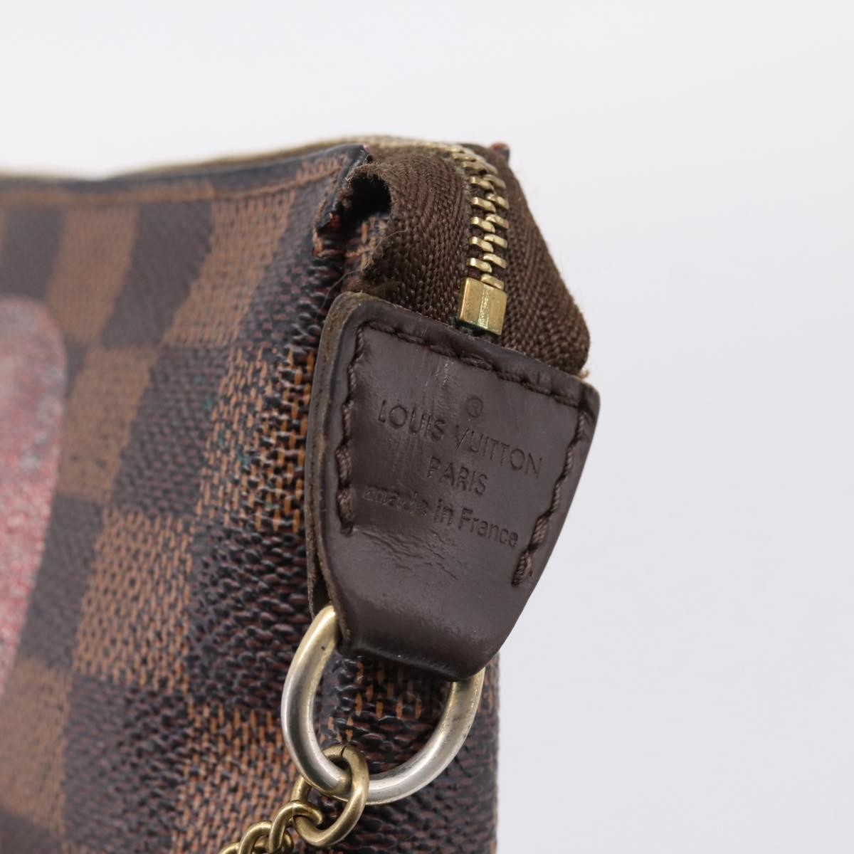 Louis Vuitton Mini Pochette Accessoires Damier Canvas Brown Canvas Clutche & Pouche Bag (Pre-Owned)