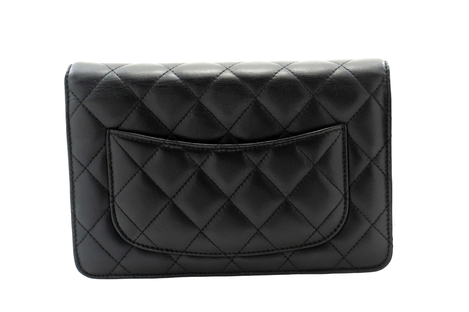 Chanel Wallet On Chain Quilted Lambskin Black Leather Wallets Accessory (Pre-Owned)